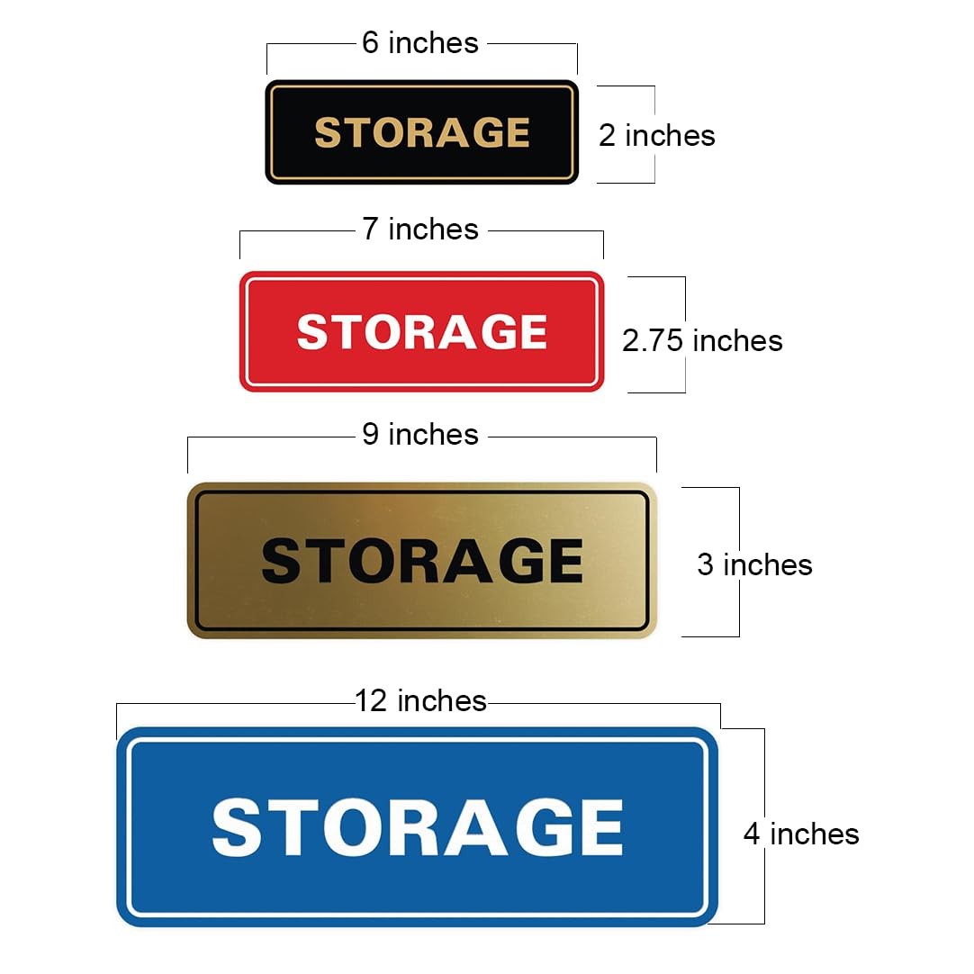 1 PCS Medium Standard Storage Door/Wall Sign Black Business Office Home Marker