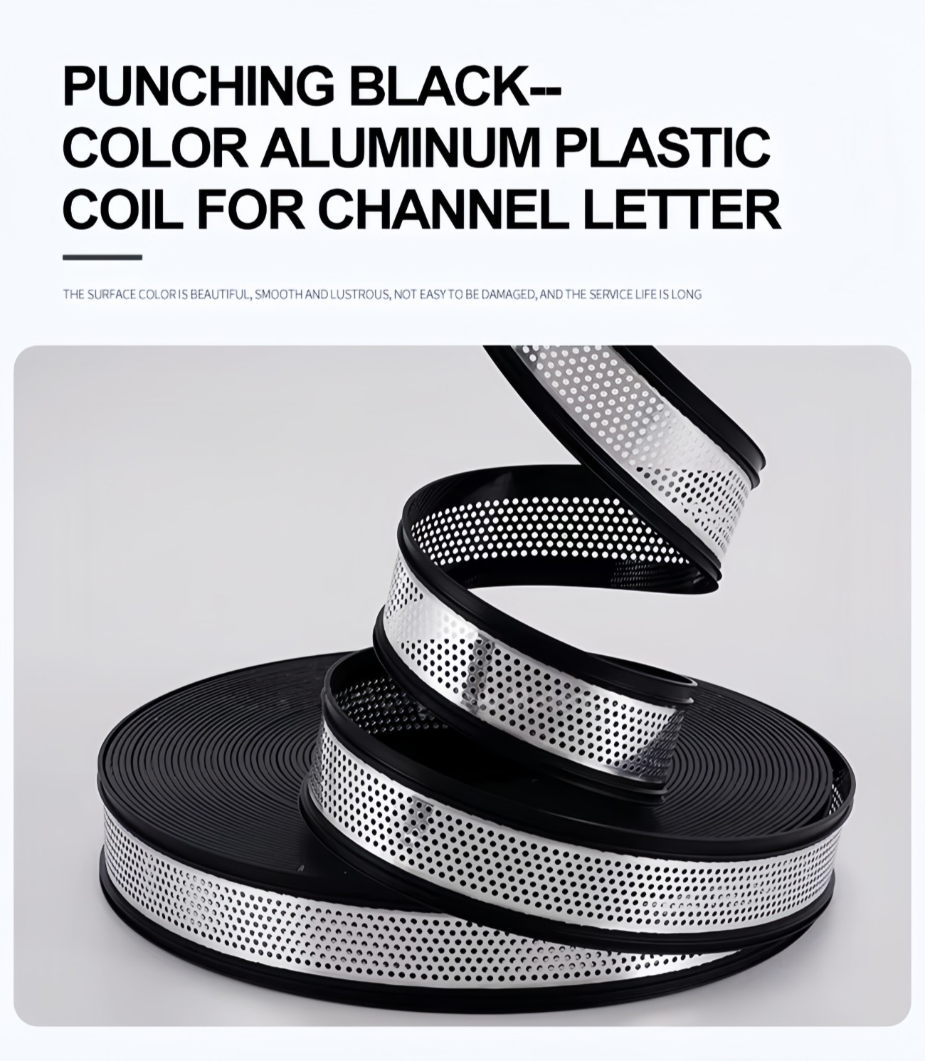 USA 108ft/33m Black Aluminum Plastic Coil Punching with Edge for Channel Letter