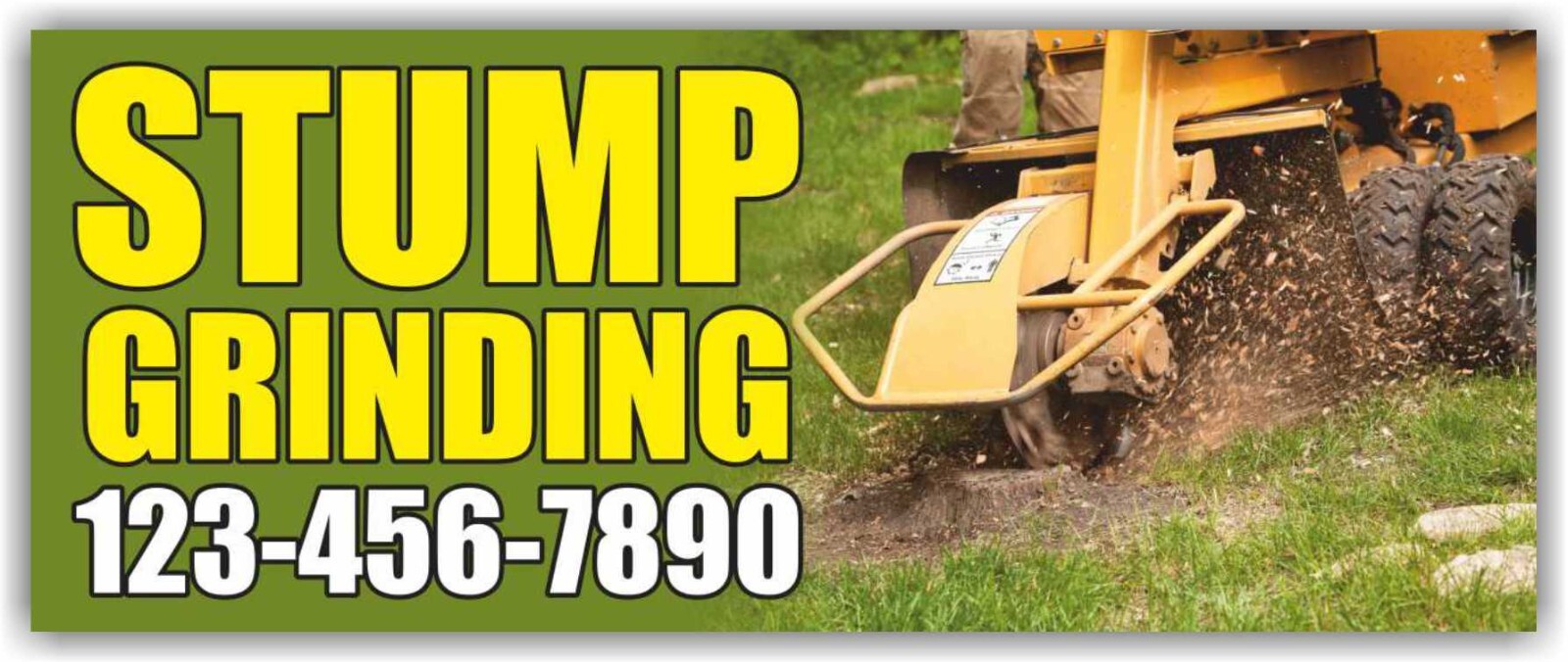 STUMP GRINDING Advertising Banner Vinyl Sign Removal Custom Phone Number