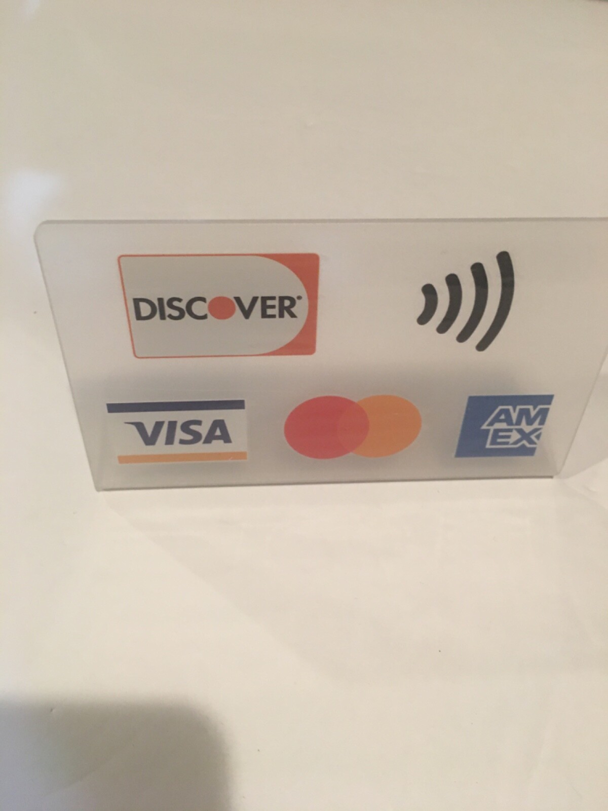 Credit card table sign