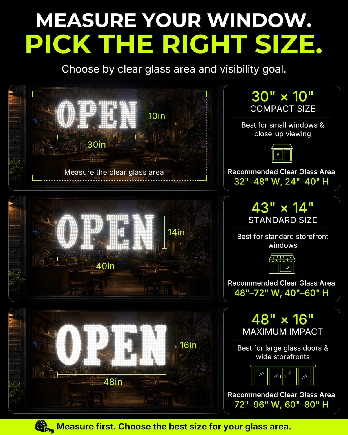 Lemonnova 30X10 Large Led Open Signs For Business Super Bright Unique Design