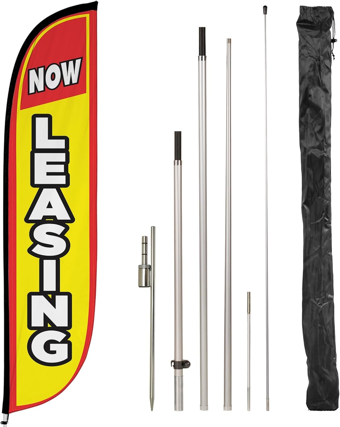 LookOurWay Feather Flag Pole Kit – 12 Feet Tall Advertising Flag Banner with Fib