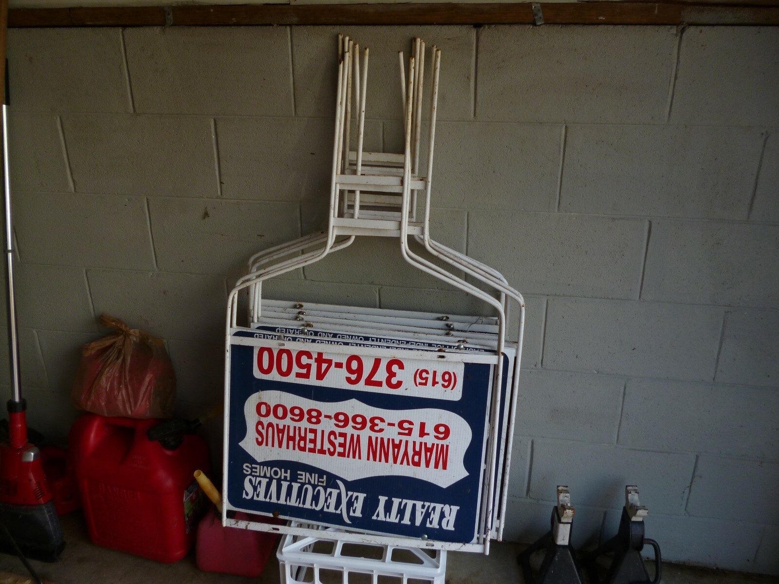 9 White Iron Real Estate For Sale Signs & Other Corr Plastic – Local Pickup –