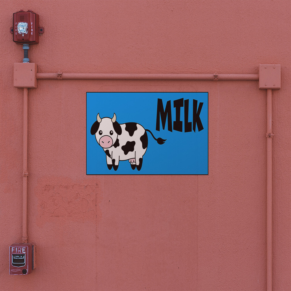 Decal Stickers Milk Food Fair Restaurant Cafe Market Vinyl Store Sign Label