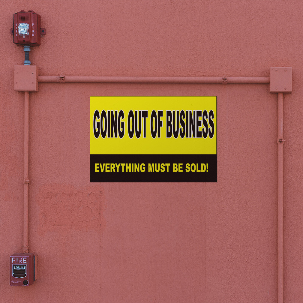 Decal Stickers Going out of Business Everything Must Be Sold Store Sign Label