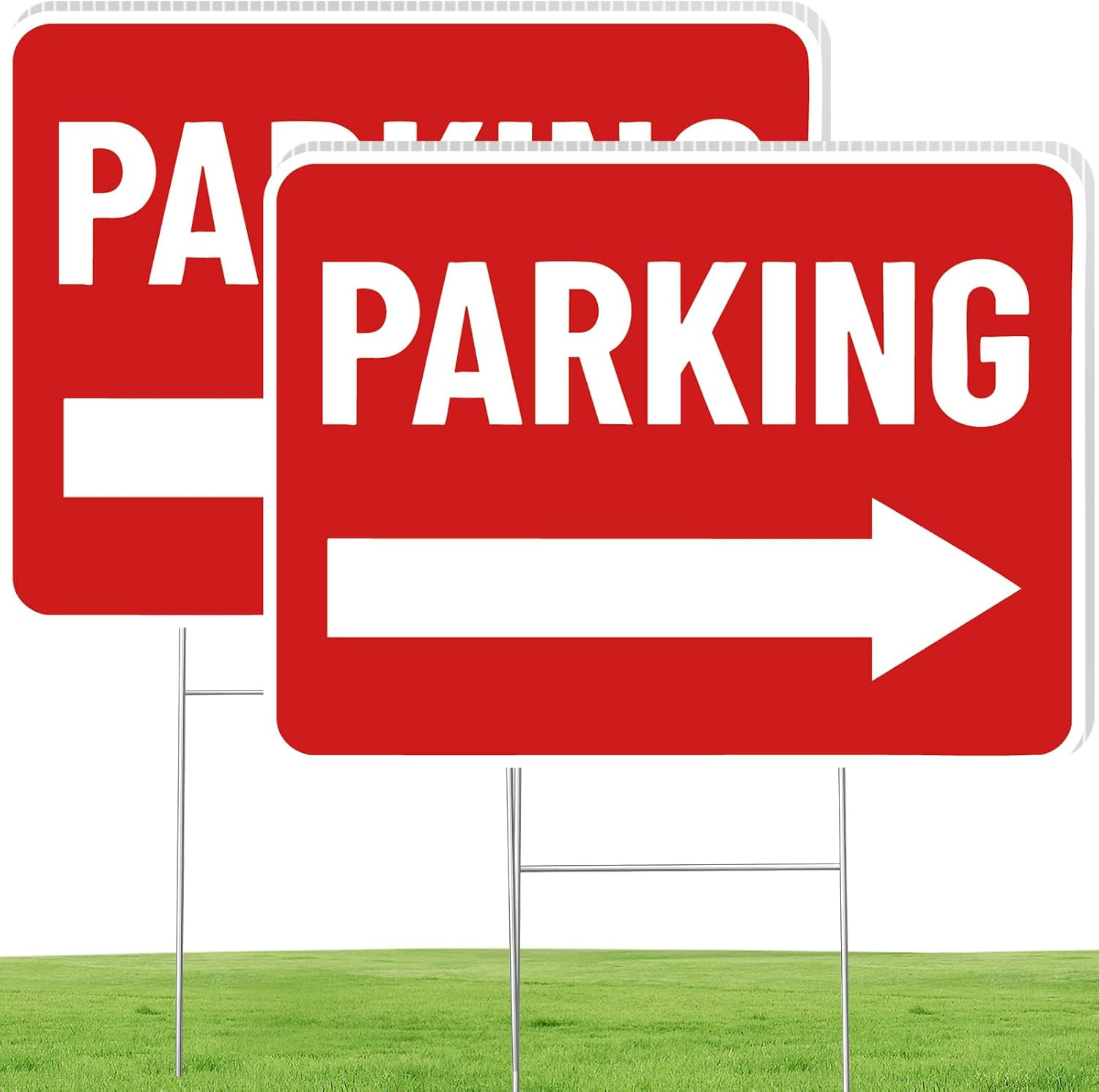 Parking Sign 2 Pack, 16&Prime;X12&Prime; Parking Signs for outside Event, Double Sided Water