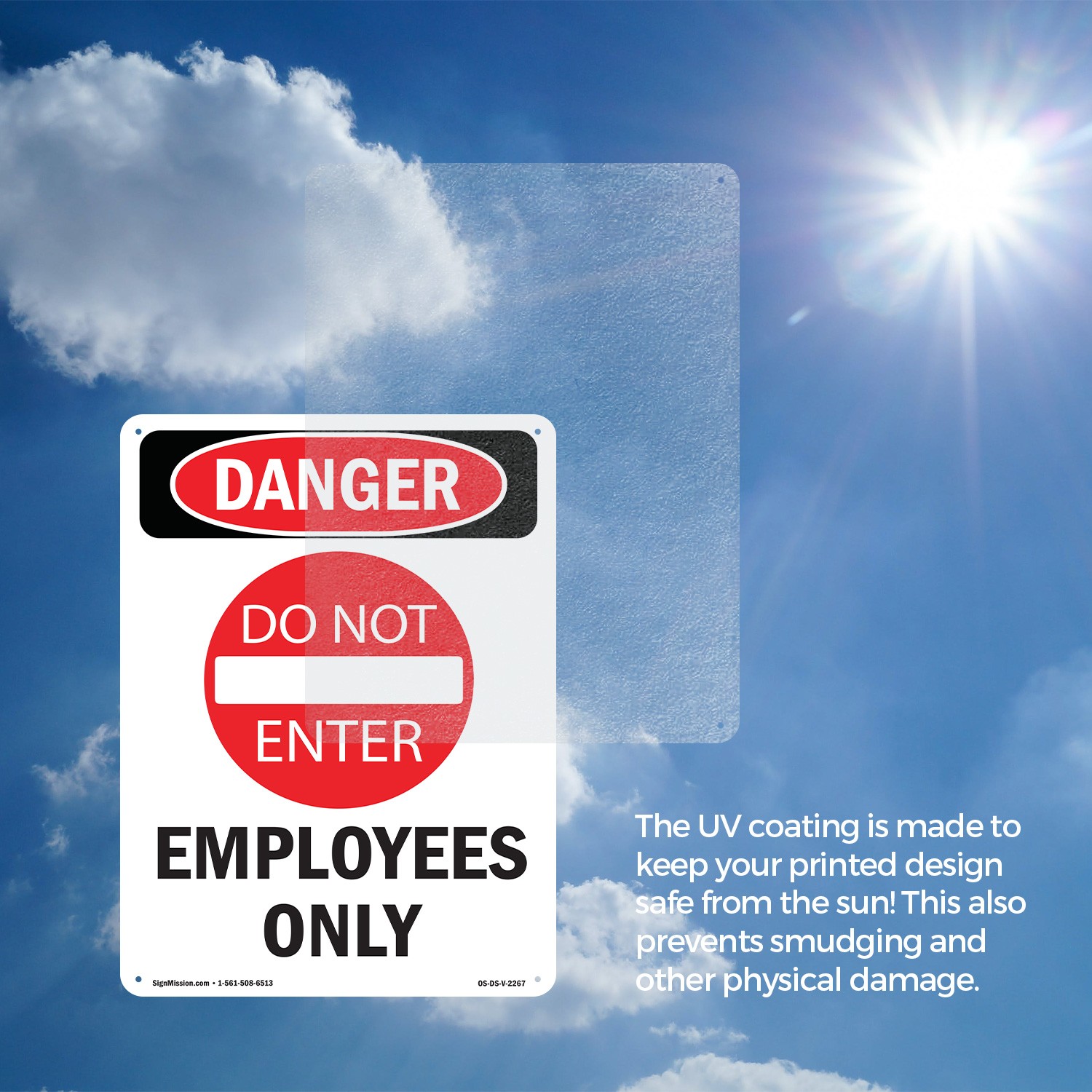 Employees Only OSHA Danger Sign Metal, Plastic, Or Decal – 5 or 10 Pack