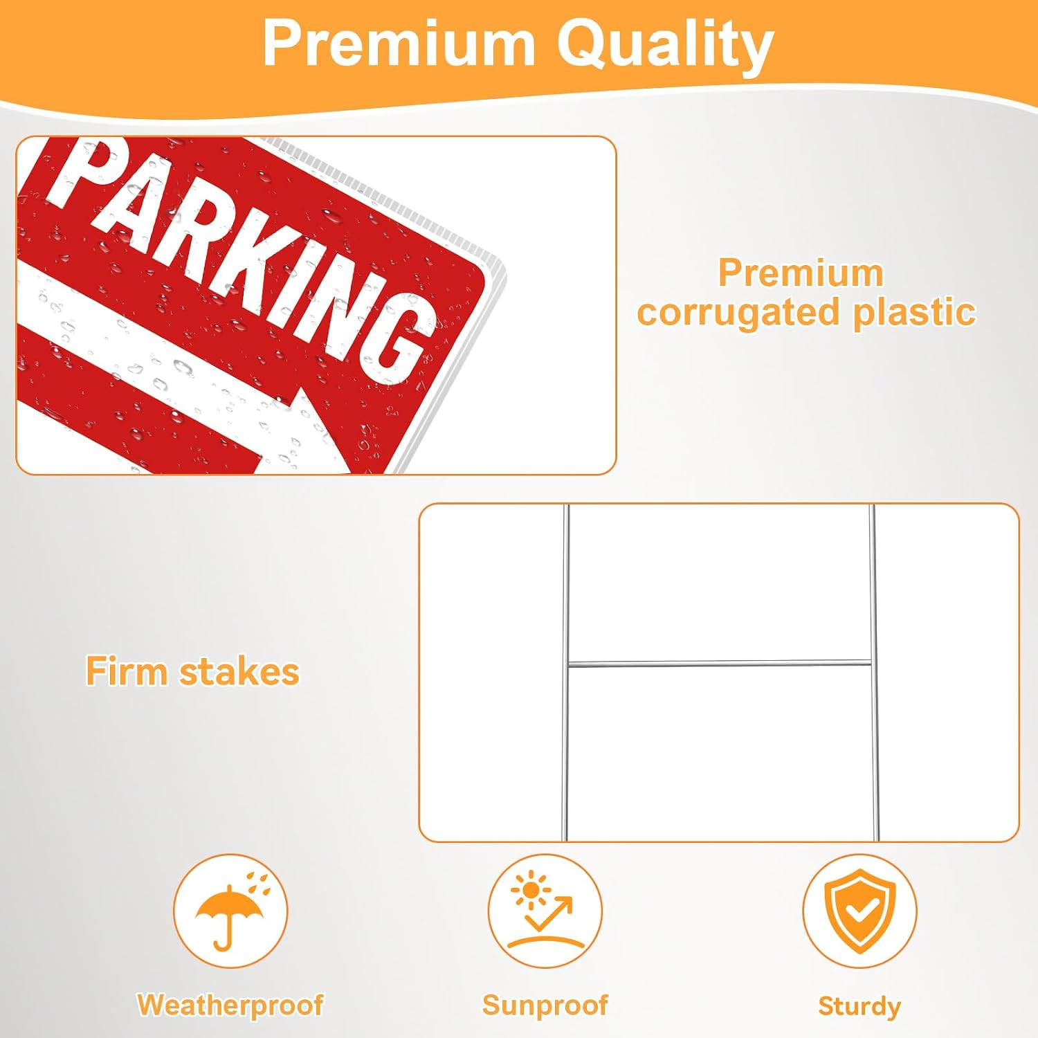 Parking Sign 2 Pack, 16&Prime;X12&Prime; Parking Signs for outside Event, Double Sided Water