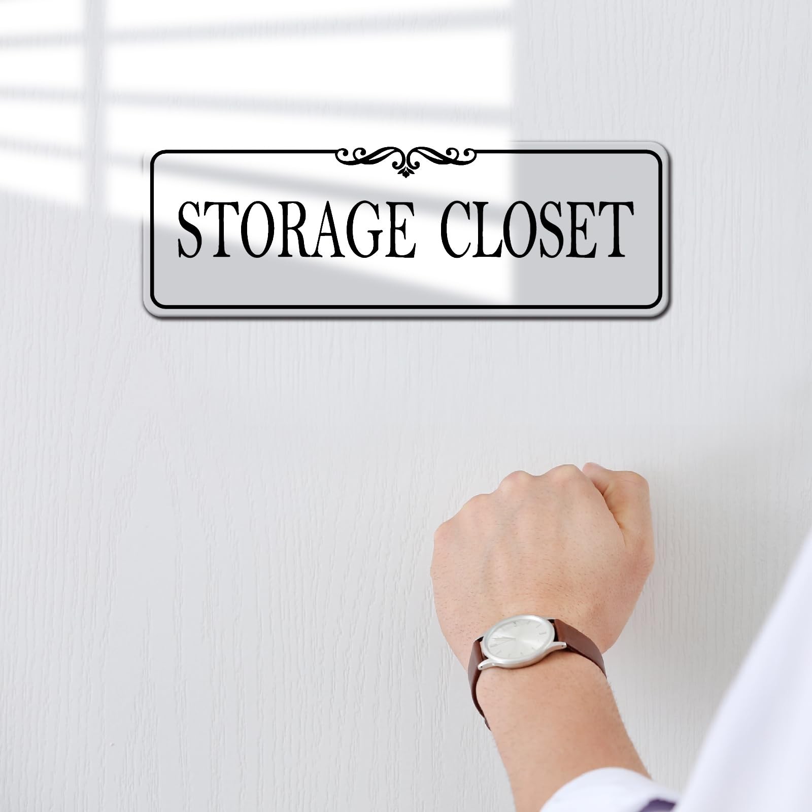 9×3 Inch Storage Closet Sign Acrylic SelfStick Door Wall Signage White