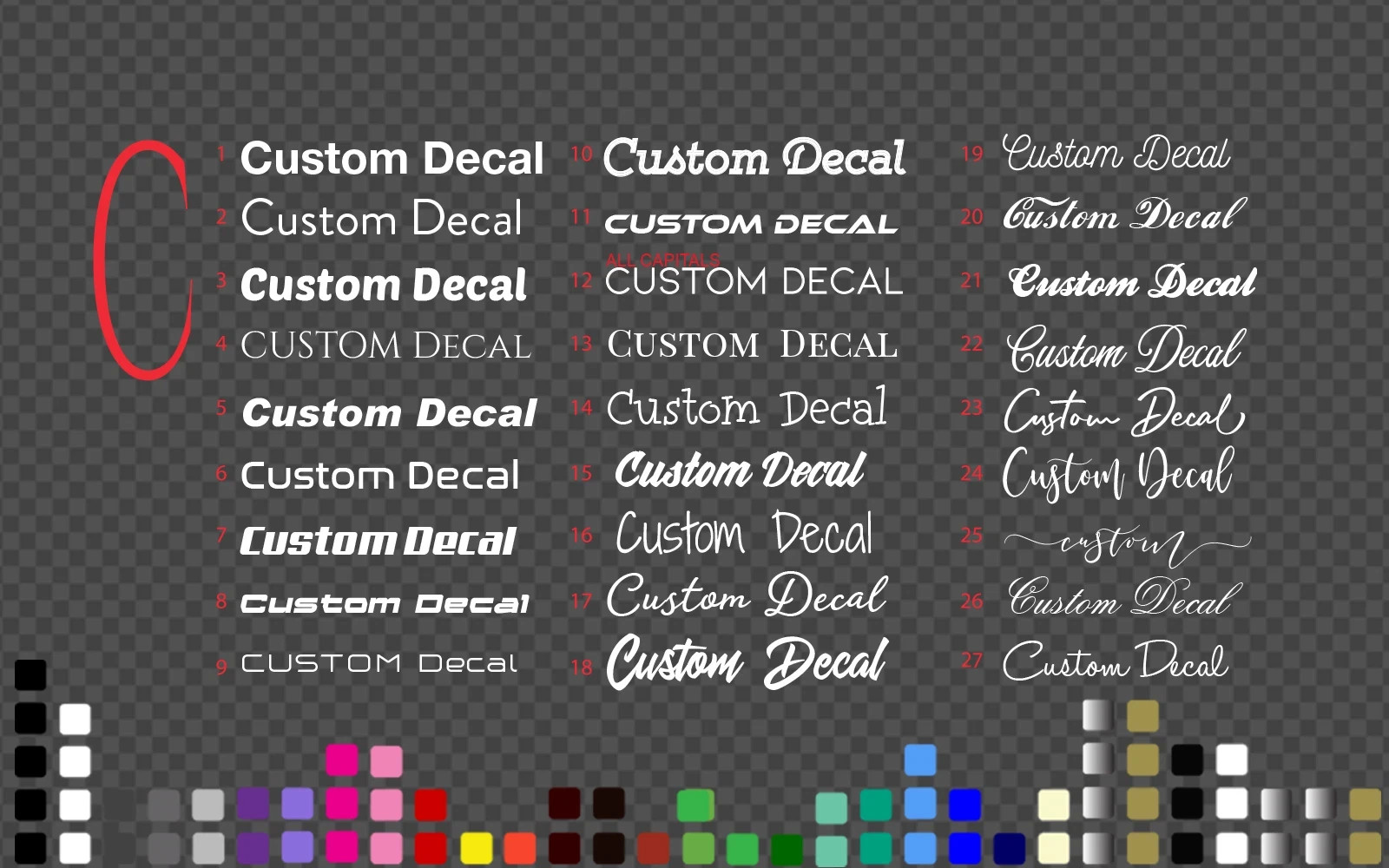 Custom Vinyl Sticker Decal Car Window Boat Bike Lettering Name Sign Marine grade