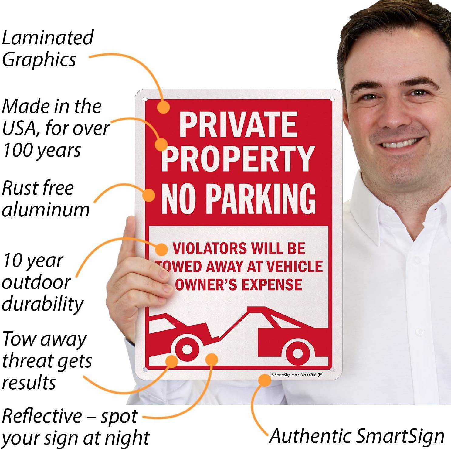 14 X 10 Inch “Private Property No Parking – Vehicles Towed at Owner&rsquo;S Expense” M