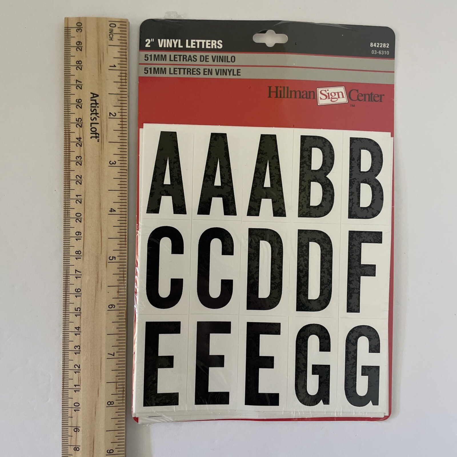 Hillman Sign Center 2” Vinyl Numbers Black On White Alphabet Characters NEW