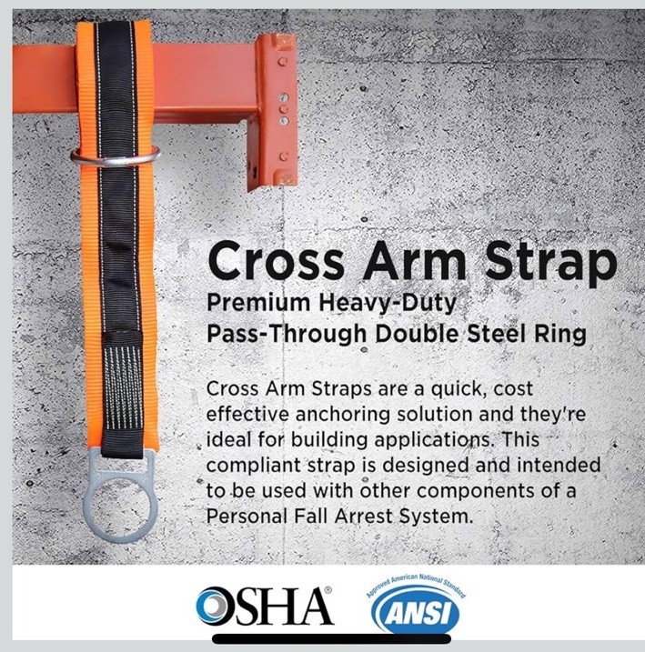 (2) 3’Feet Cross Arm Strap Premium Heavy Duty Pass Through Double Steel Ring
