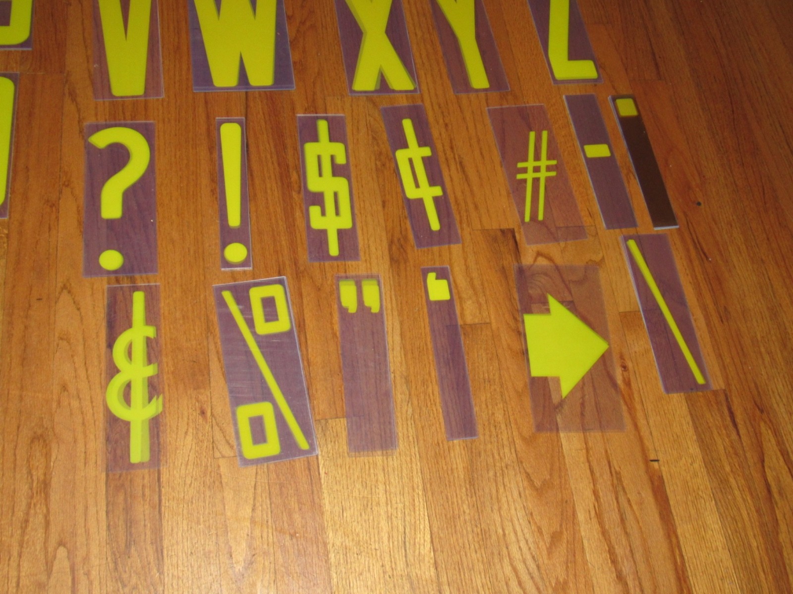 224 Vintage Plastic Marquee Outdoor Sign Symbols Letters Numbers 8&Prime; On 9&Prime; Board