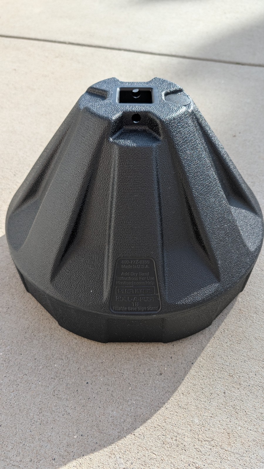 Plasticade Roll-A-Post Portable Sign Base, 18&Prime;, Plastic, Black 🔥New🔥