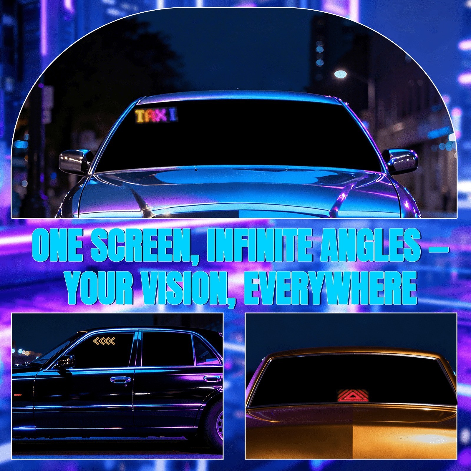 Programmable LED Car Sign Bluetooth APP Control Scrolling Display For Car Decor