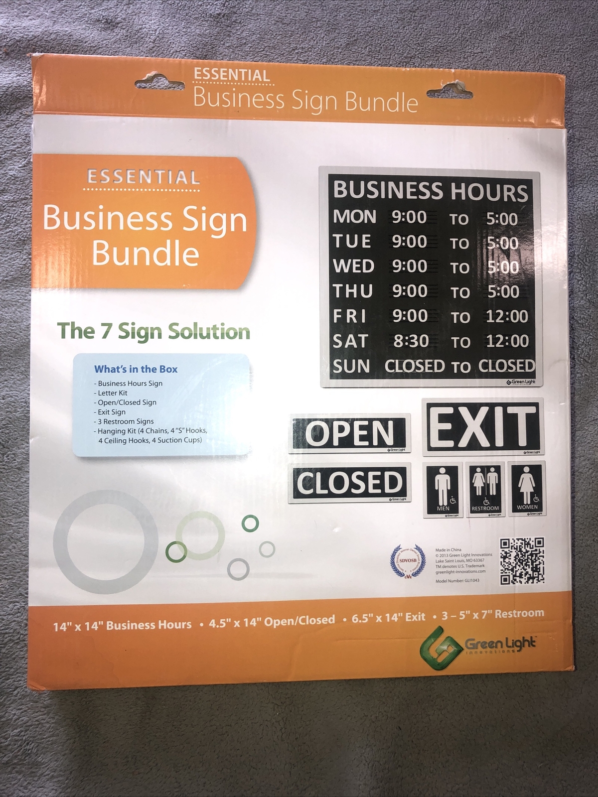 Essential Business Sign Bundle Brushed Metal Look 7 Signs in One Box NEW