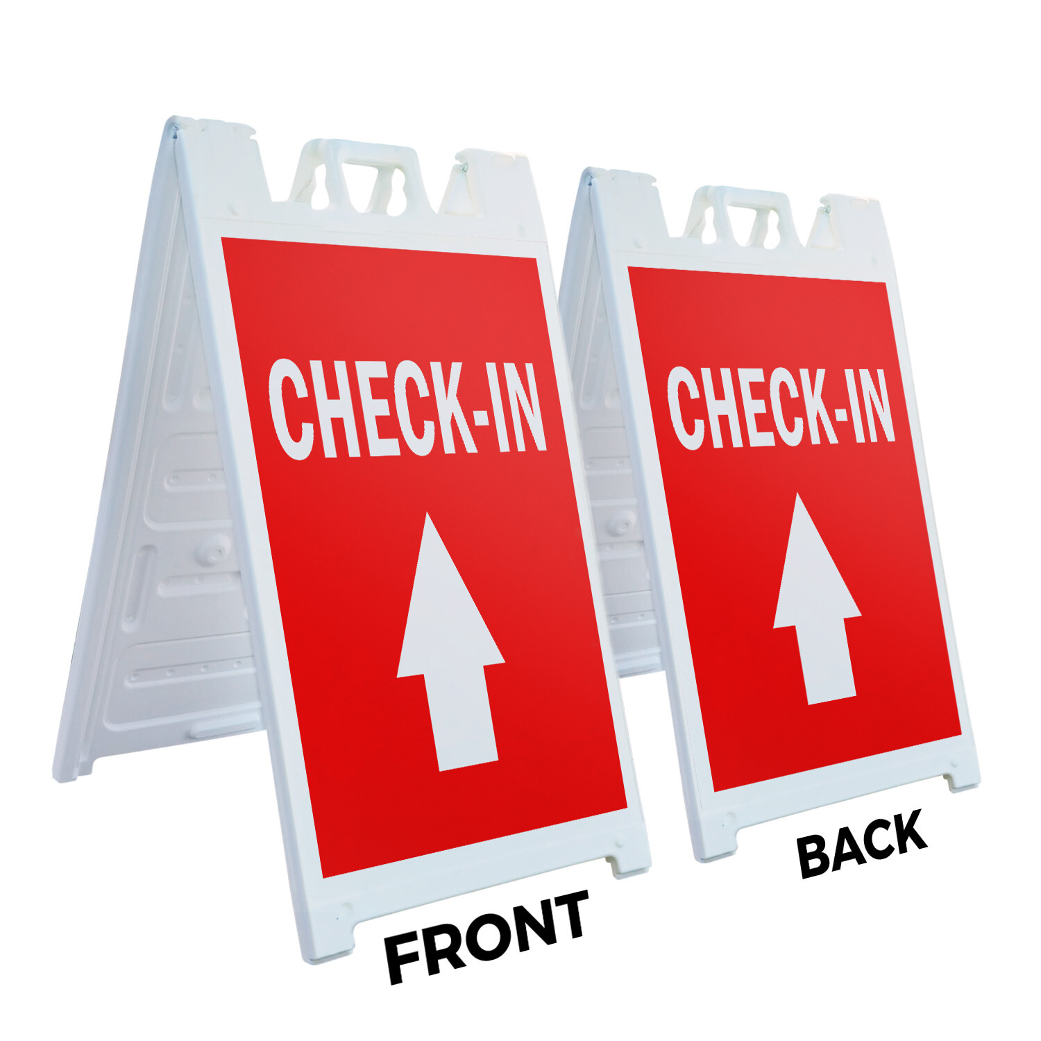 A-frame Sidewalk Check-in With Up Arrow 24&Prime; x 36&Prime; Double Sided A-Frame Sidewalk