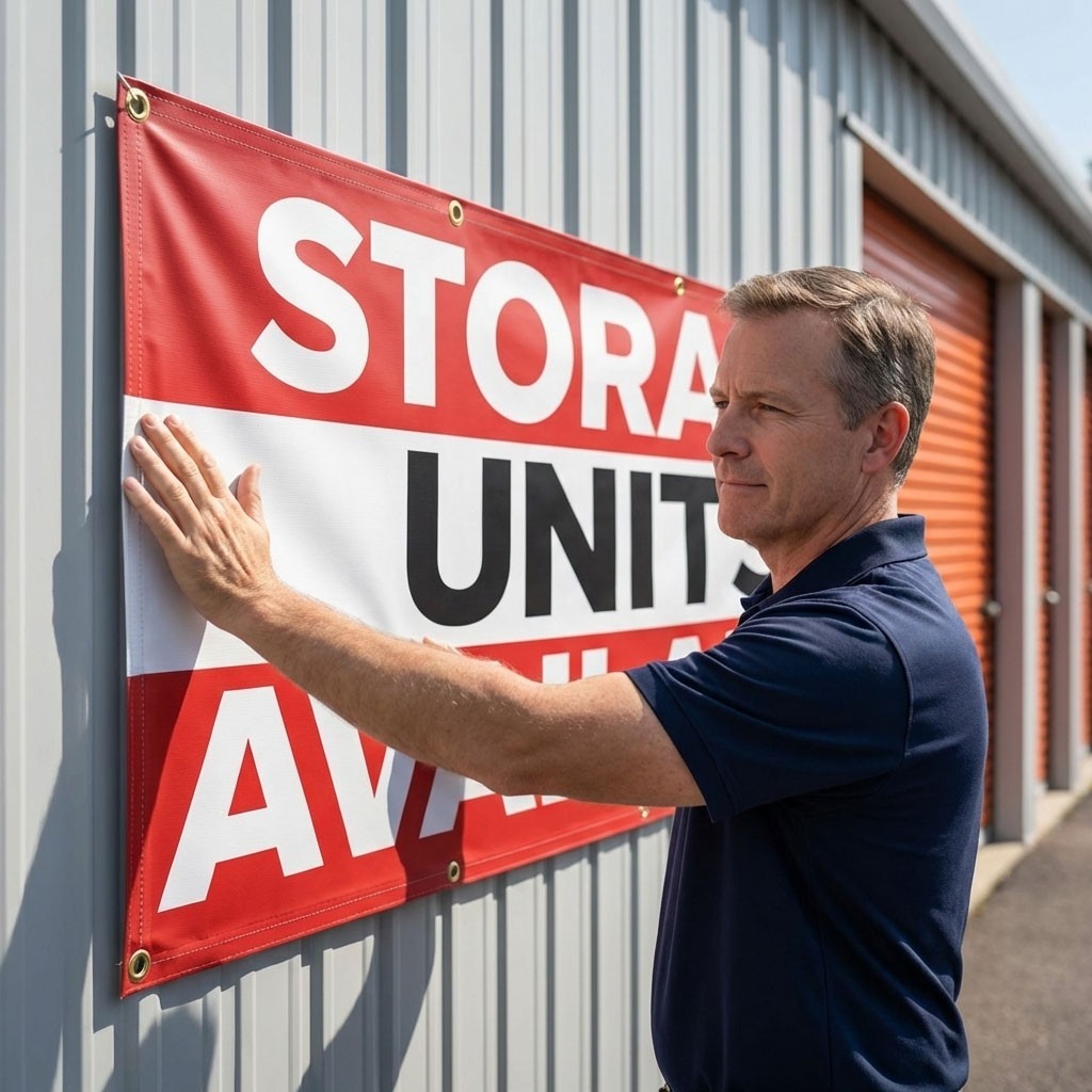 3×6 Ft Storage Units Available Banner, Waterproof Vinyl Business Banner