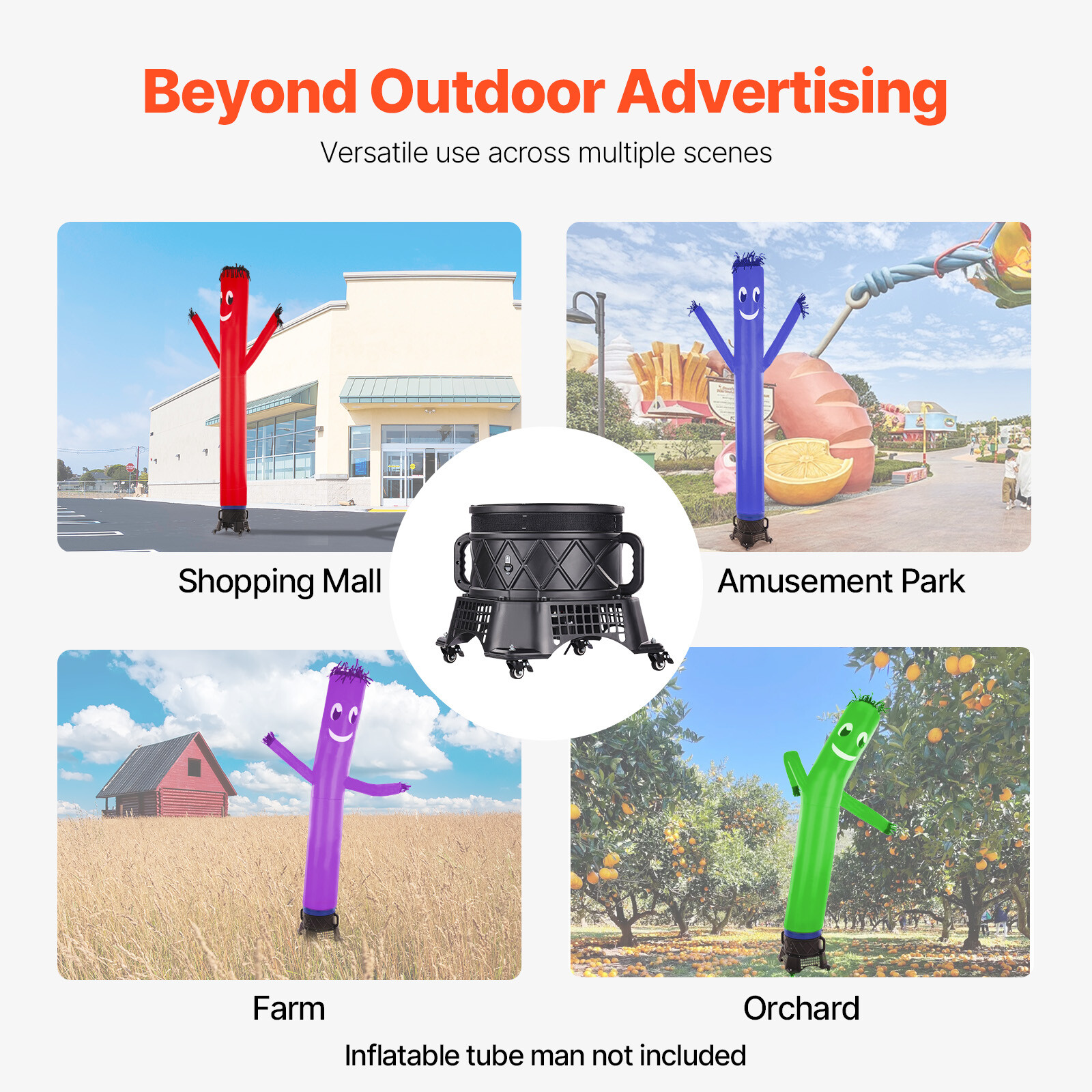 750W Electric Air Blower Fan Inflatable Dancer Wind Wavy Tube Man Puppet 1HP 18&Prime;