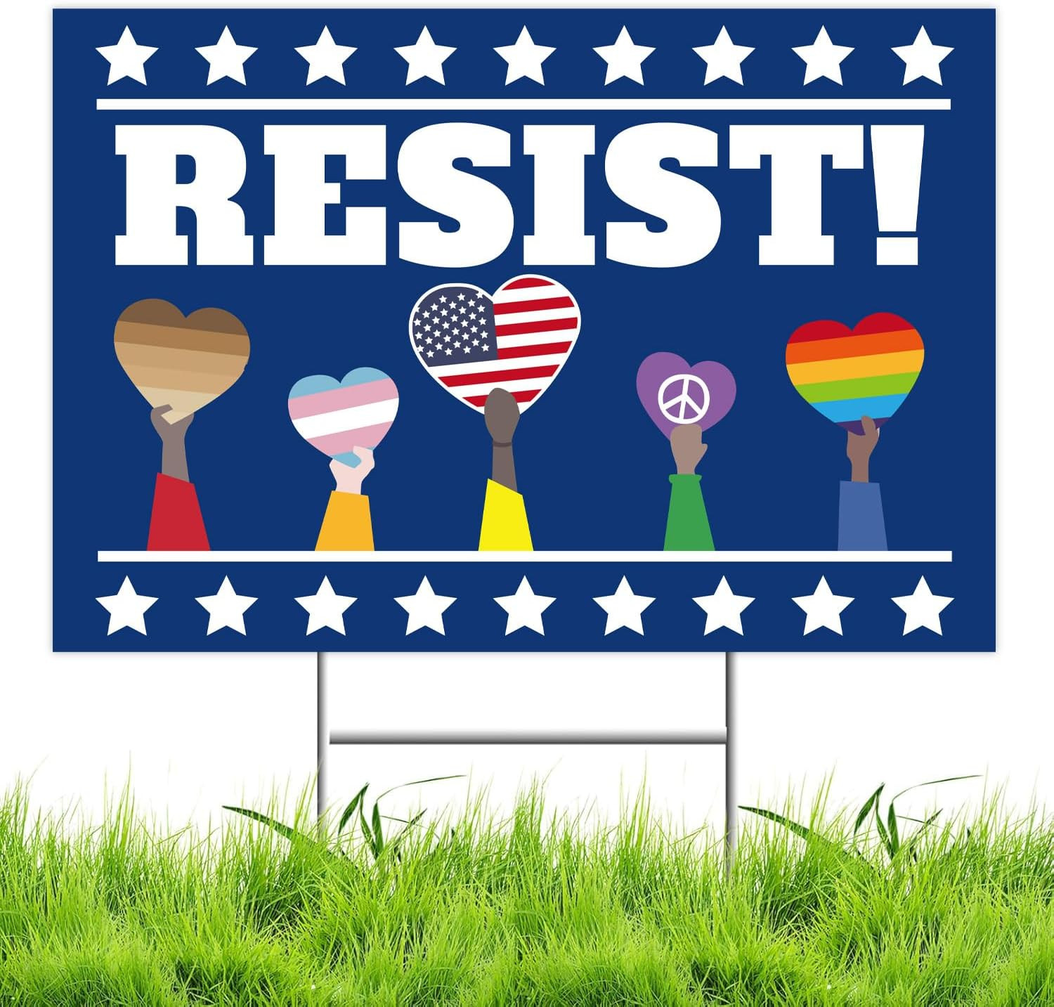 Double-Sided Political Protest Yard Sign – Save Democracy 18&Prime;x12