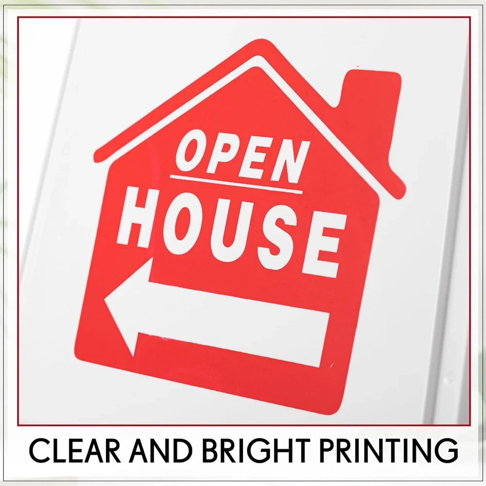 6 Pack Double Sided Open House Signs with Directional Arrows for Realtors