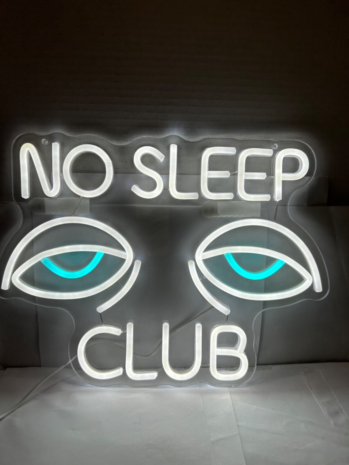 NEON SIGN NO SLEEP CLUB HARD WORKER GRAD STUDENT GIFT 16” Wide by 12” TALL
