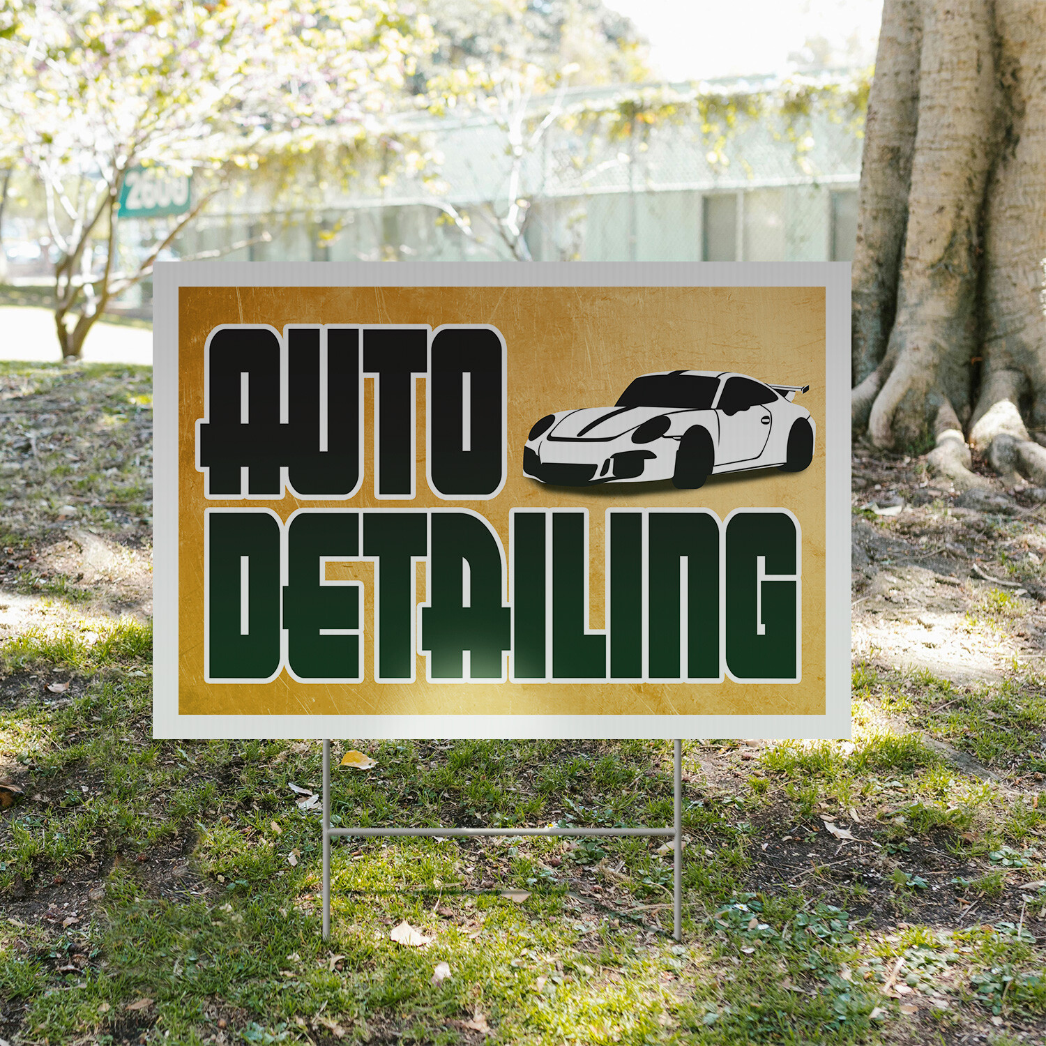 Auto Detailing Yard Sign Professional Cleaning Services, Car Waxing, Polishing