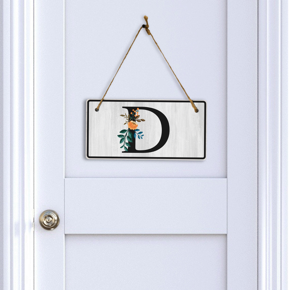 D Flower Decor 5×10 Hanging Wall or Door Sign | Alphabet Letter Room Decoration