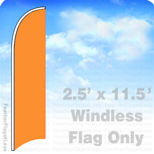 Solid Color ORANGE – Windless Swooper Feather Flag Banner Sign 2.5×11.5&prime; – b