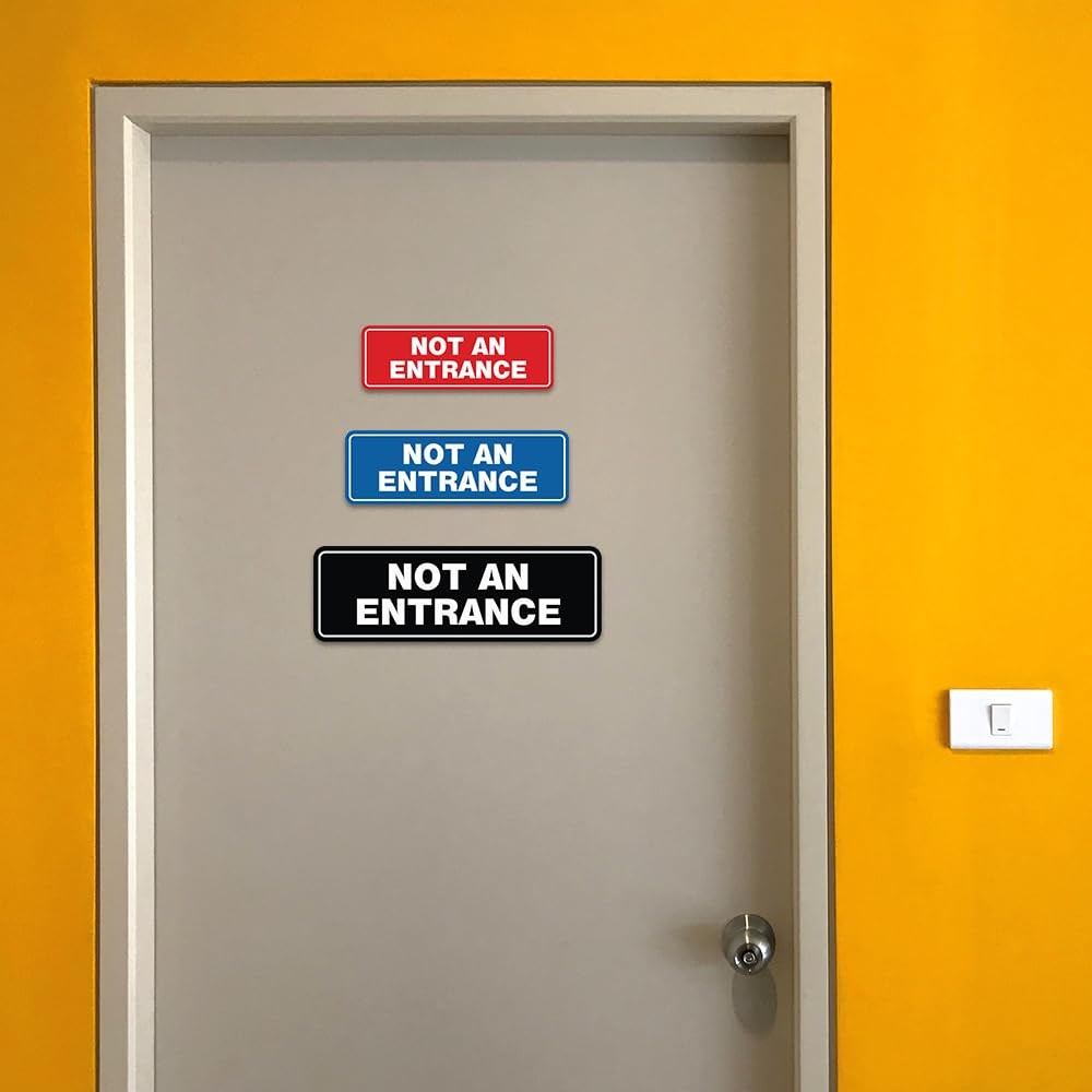 Standard Not An Entrance Wall Door Sign Compliance Regulatory Black Small 1PCS