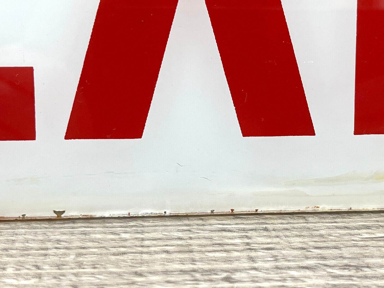 Vintage Frosted Glass Panel Exit Sign Replacement White & Red 9.75&Prime; x 7.25&Prime;
