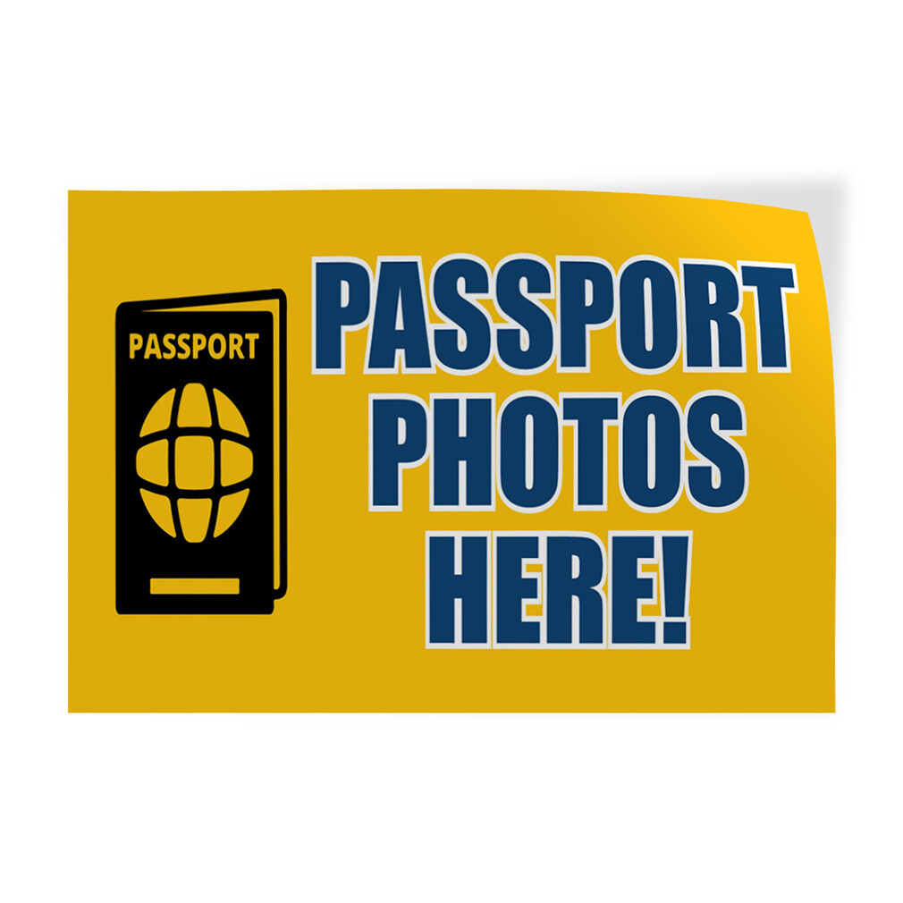 Decal Stickers Passport Photos Here! Advertising Printing Vinyl Store Sign Label