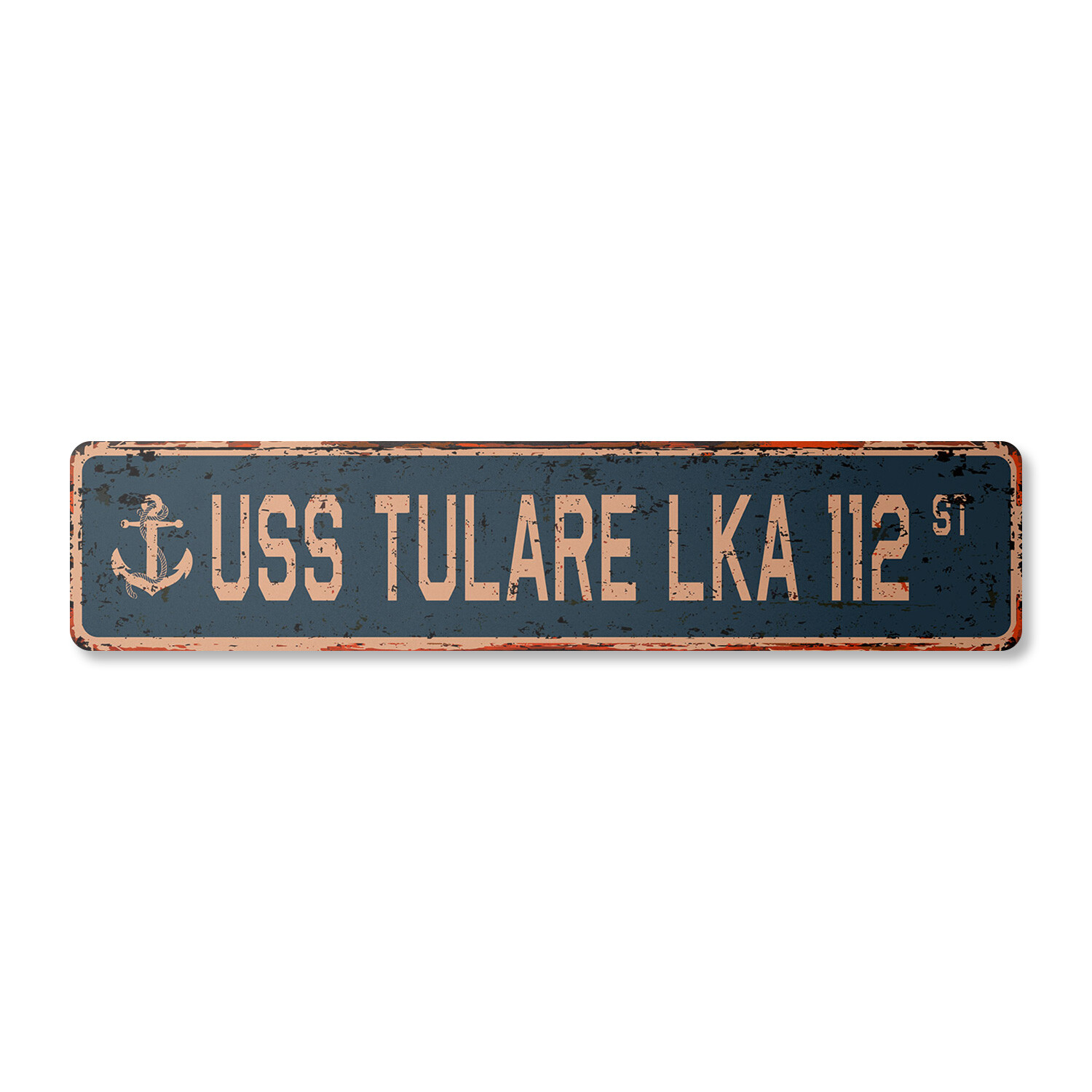USS TULARE LKA 112 Vintage Street Sign us navy ship veteran sailor rustic gift