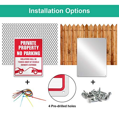 3-Pack No Parking Signs – 14 x 10 Inches Reflective Private Property Signs