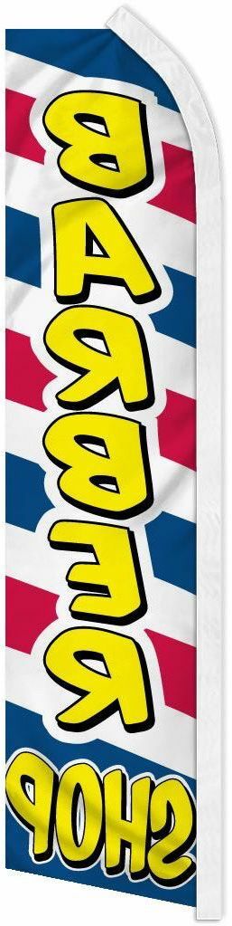 « BARBER SHOP » advertising super flag swooper banner business hair cut salon ltr