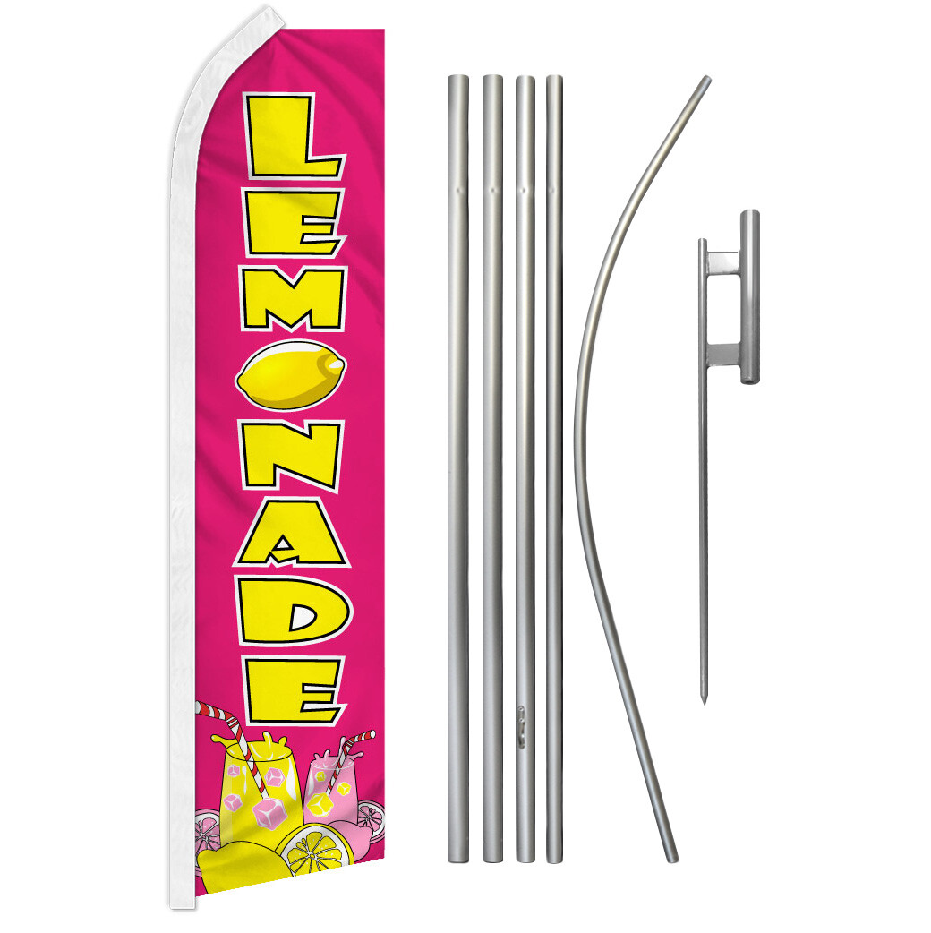 Lemonade Advertising Swooper Feather Flutter Flag & Pole Kit Concessions Drinks