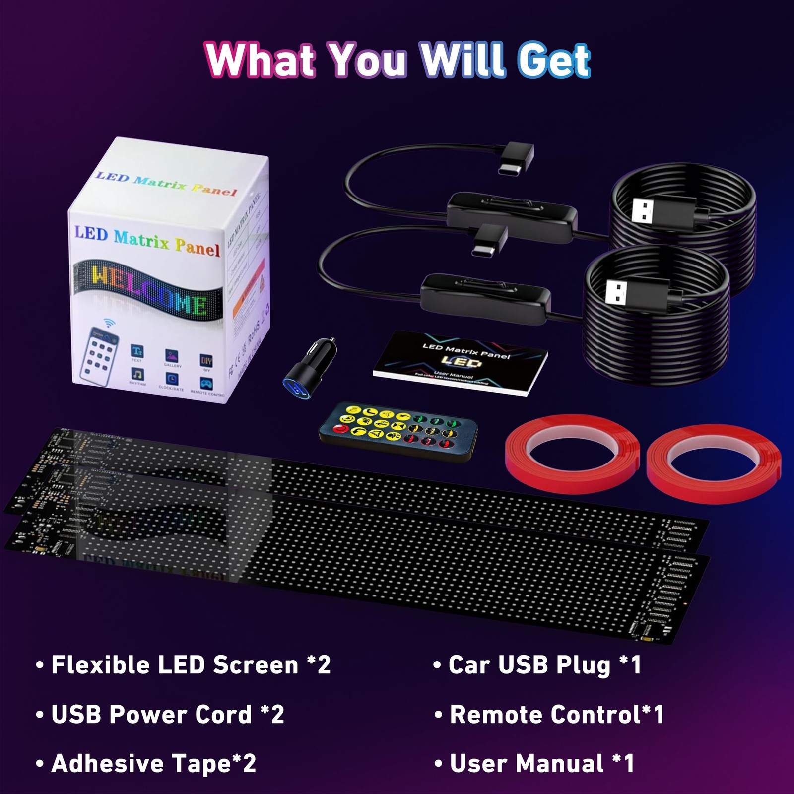 2PCS Devil Eyes Light for Cars,14.72inx3.62in Programmable Flexible LED Displ…