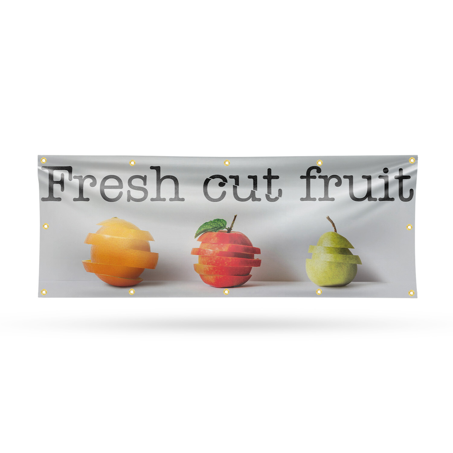 Fresh Cut Fruit Vinyl Banner Sign with Metal Grommets Heavy-Duty Single-Sided