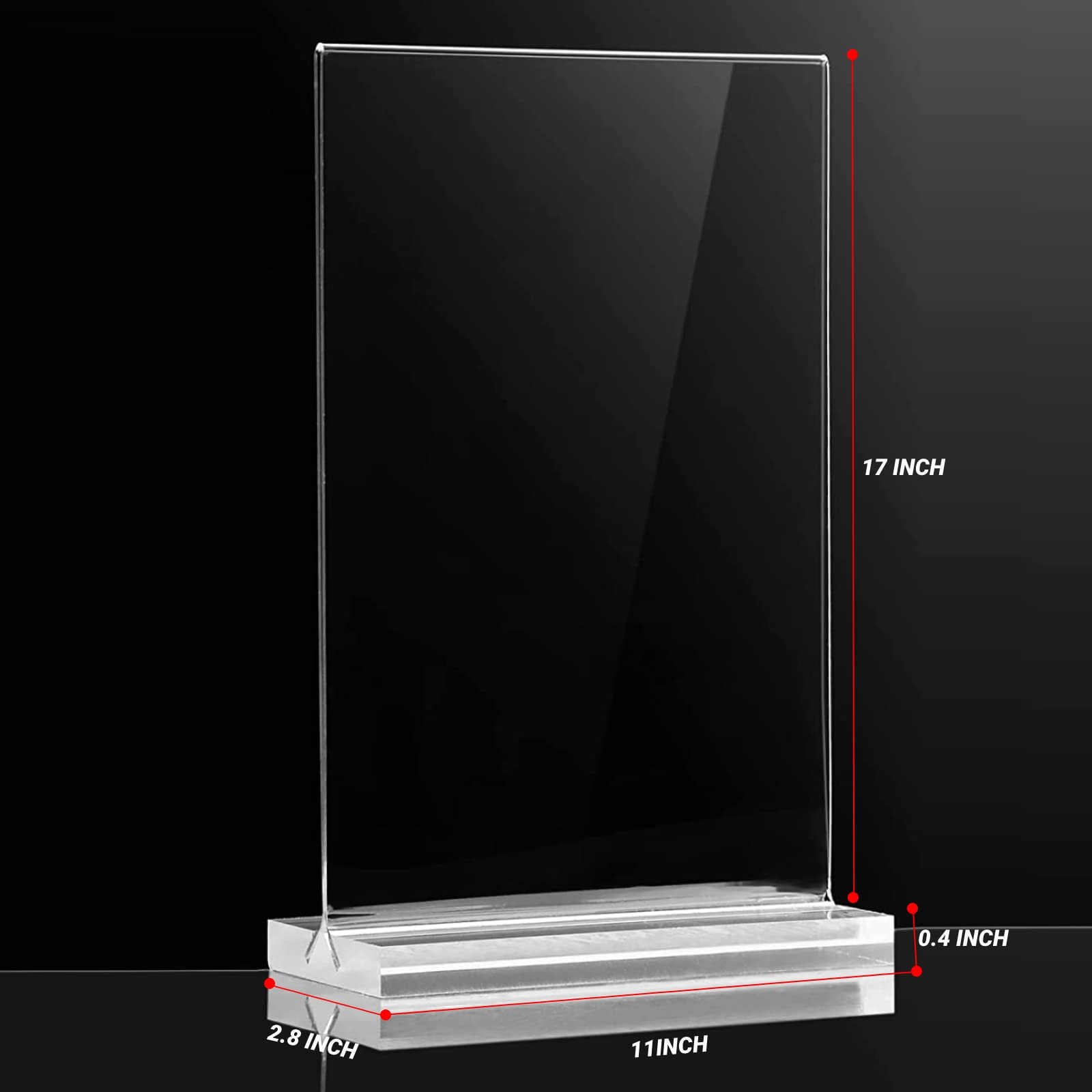 3 Pack 11 x 17 Inches Acrylic Sign Holder – Clear T Shaped Table Menu