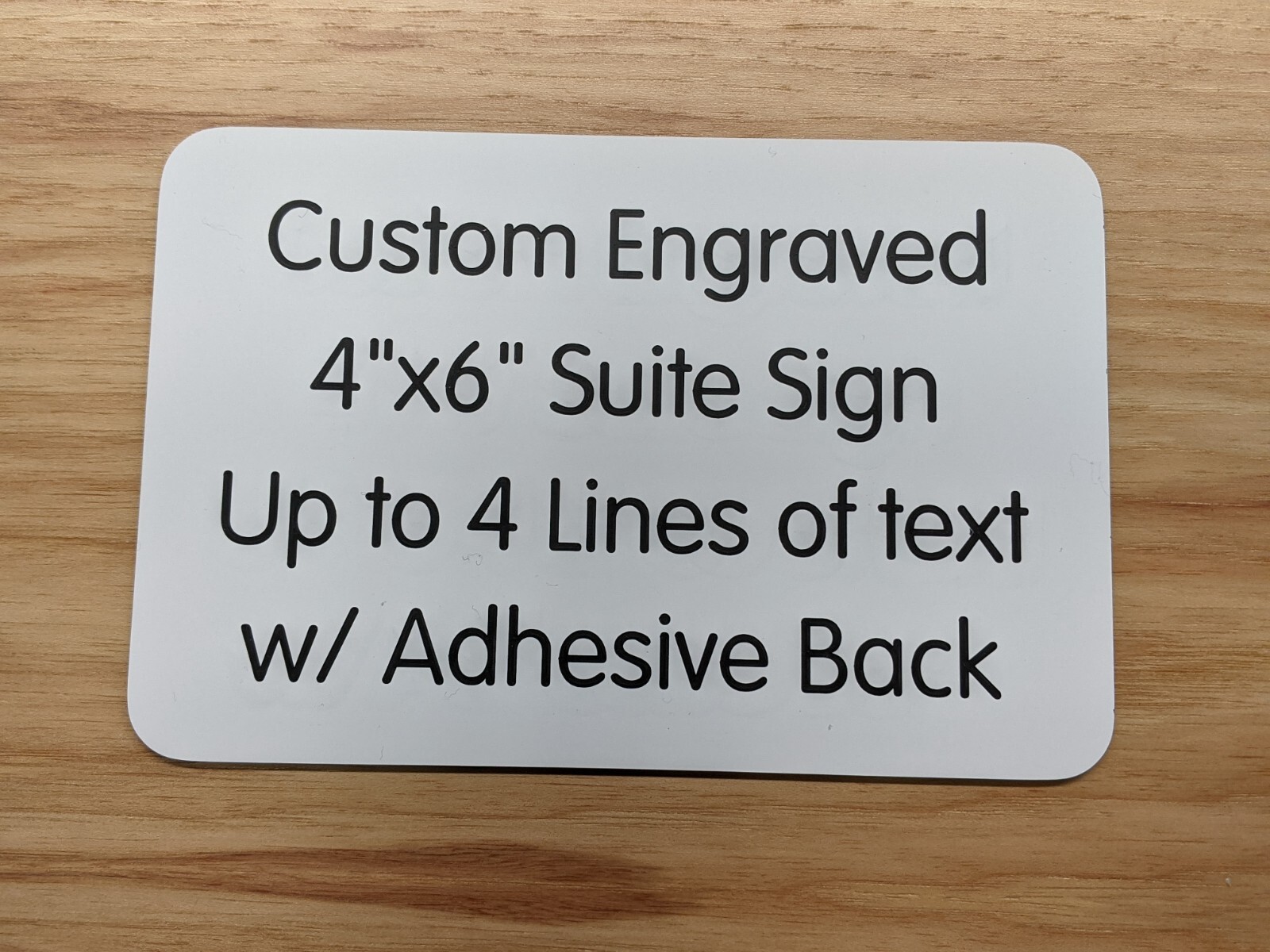 Custom Engraved White 4&Prime;x6&Prime; Office Suite Sign ~ Small Business Wall Door Plaque