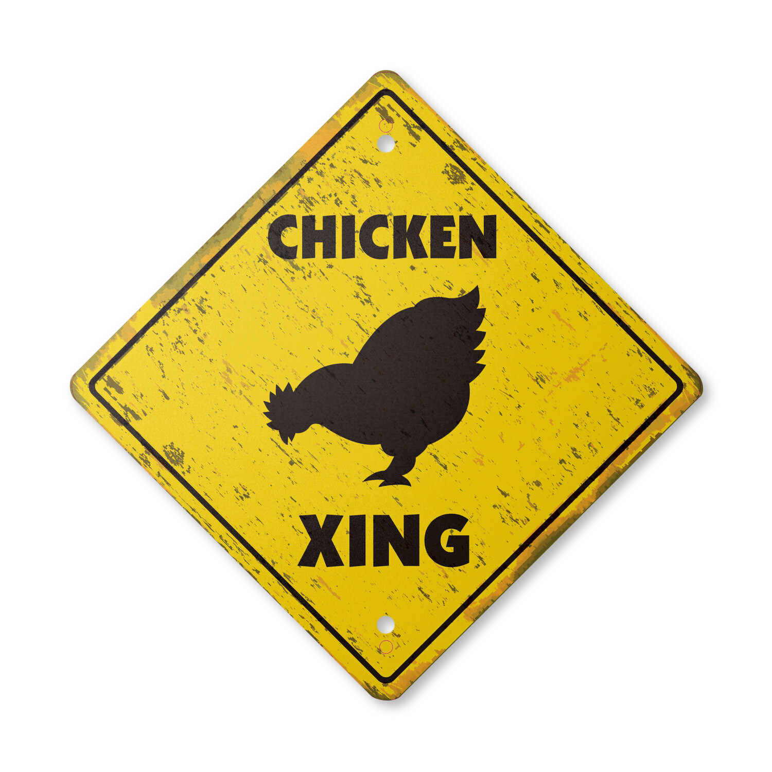 Chicken Vintage Crossing Sign Xing Plastic Rustic rancher farmer gag funny raisi
