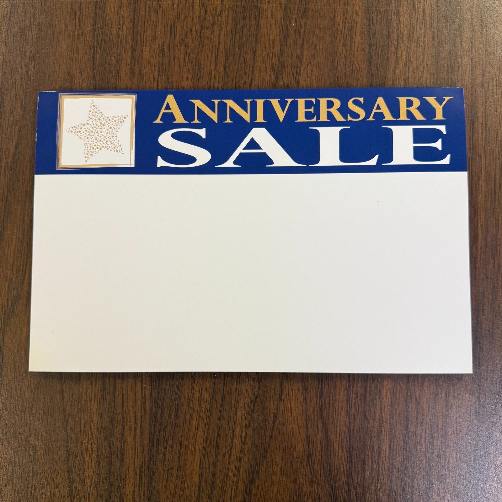 50- 7&Prime; x 11&Prime; Anniversary Sale Price cards for Retail Stores Sale Signage Sign