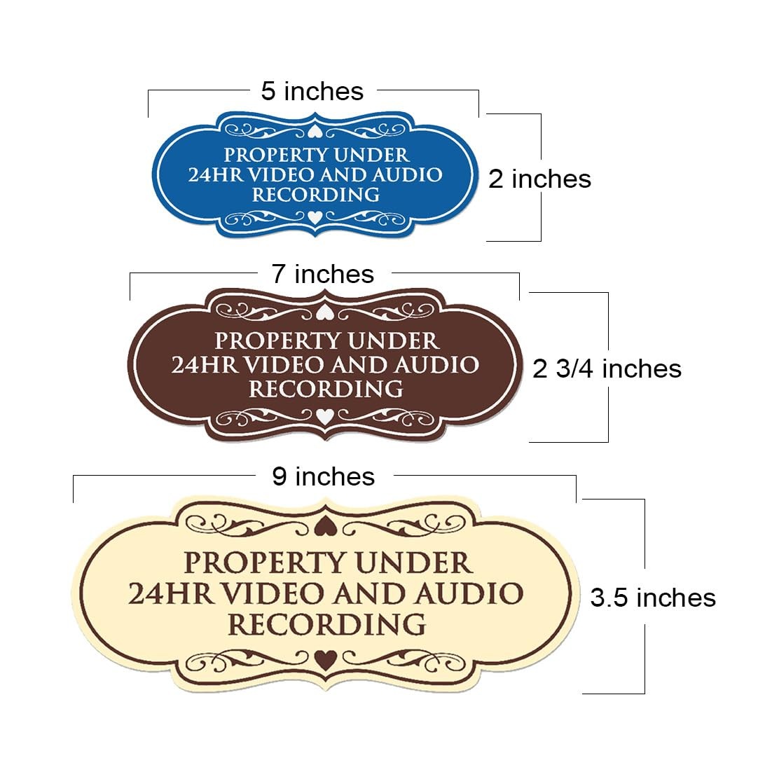 Designer Property Under 24hr Audio and Video Recording Sign – Easy Installati…