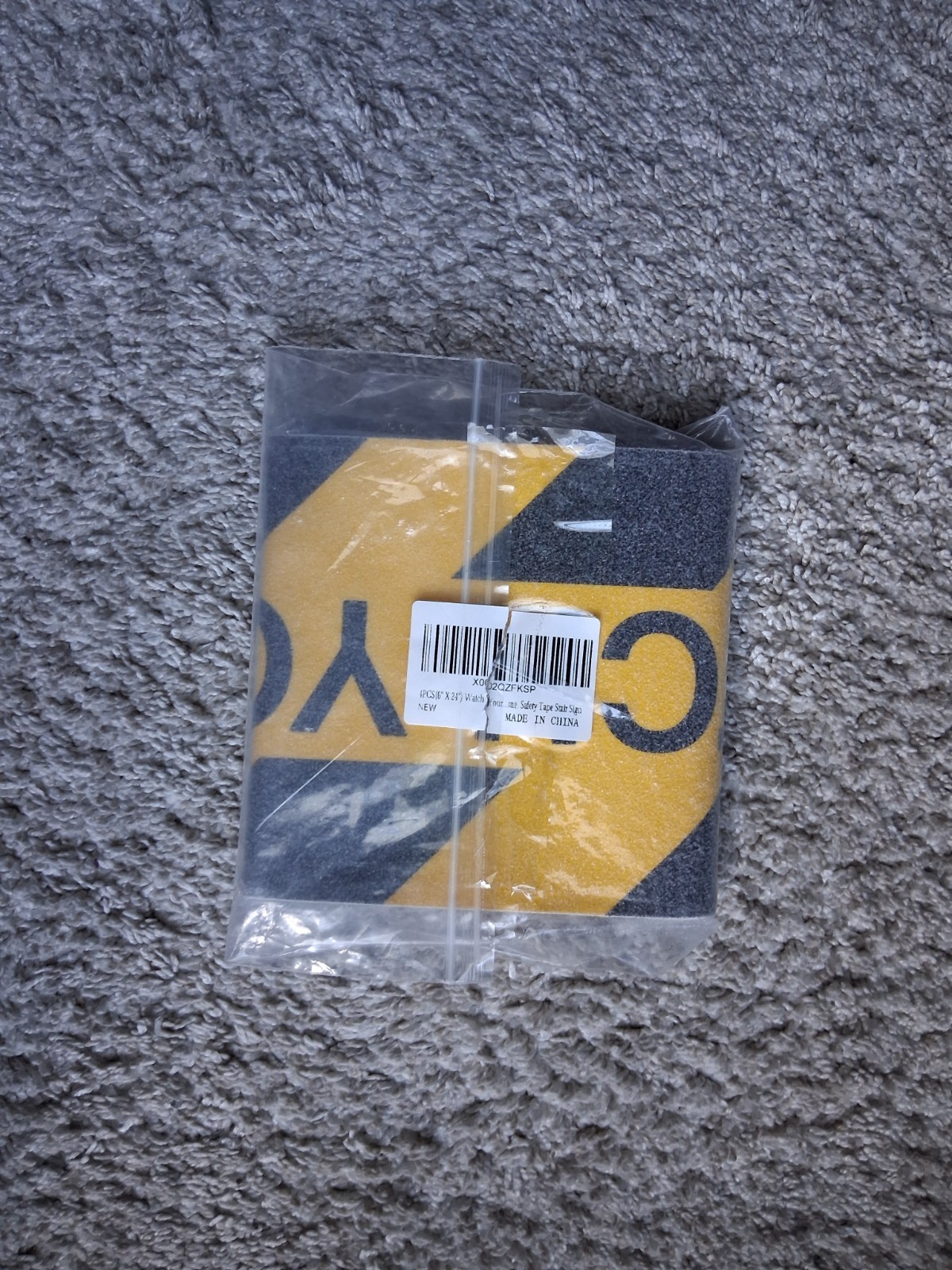 4 pk 6&Prime; x 24&Prime; Watch Your Step Floor Tape Anti Slip Warning Sign Adhesive Sticker