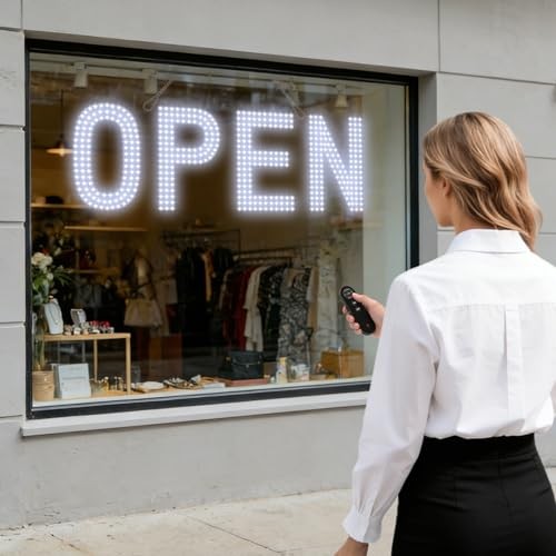 Open Signs for Business, exTopGoal 30&Prime;x10&Prime; Ultra Bright LED Open Sign, Remote