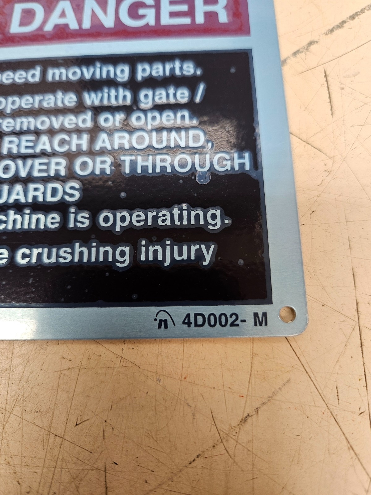 Lot Of 24 DANGER Sign For High Speed Moving Parts P/N: 4D002-M