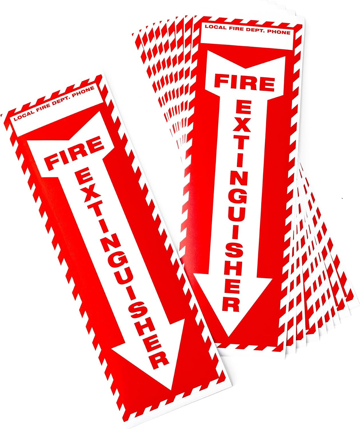 10 Pack Fire Extinguisher Arrow Sign Stickers 4×12 Indoor Outdoor Safety Labels