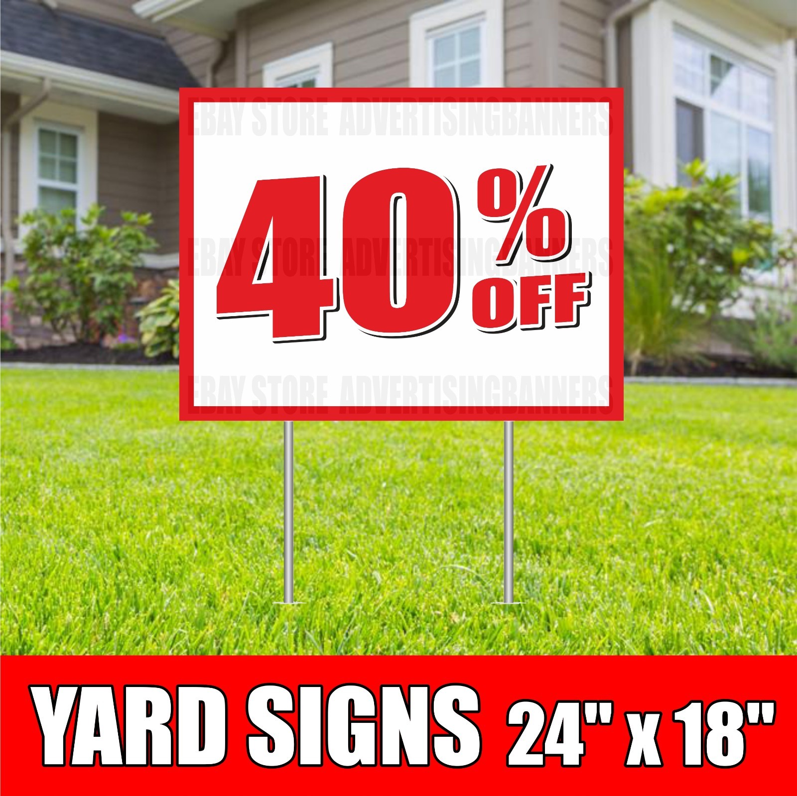 40% OFF Yard Sign with H-Stakes Lawn Sign Clearance Sale Big Discount Holiday