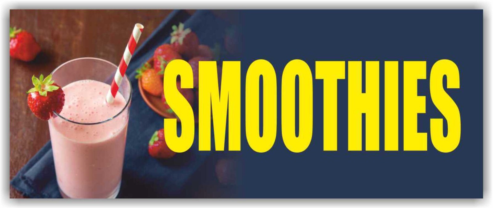 SMOOTHIES Advertising Banner Vinyl Sign health food fresh fruits tea bar drink
